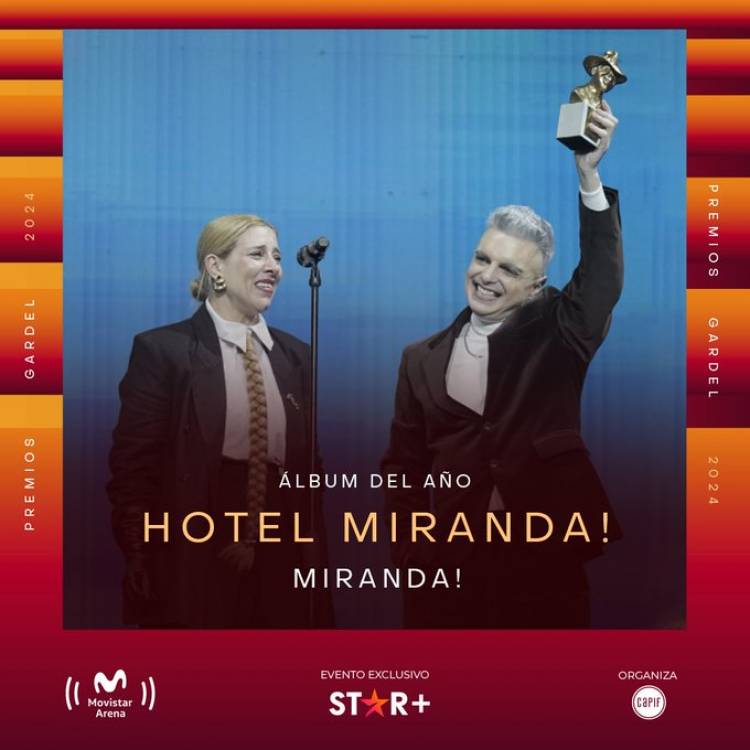 Miranda! se quedó con el Oro en los Premios Gardel 2024