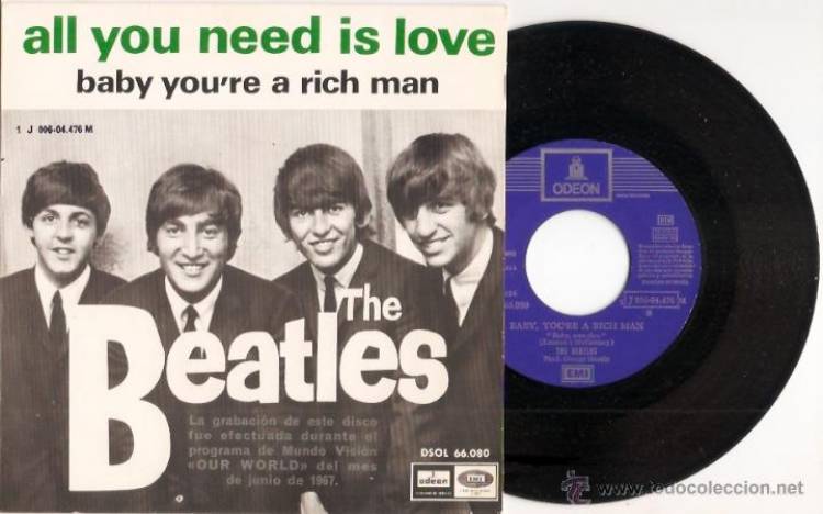 Entre el 14 y el 25 de junio de 1967 The Beatles graban "All you need is love"