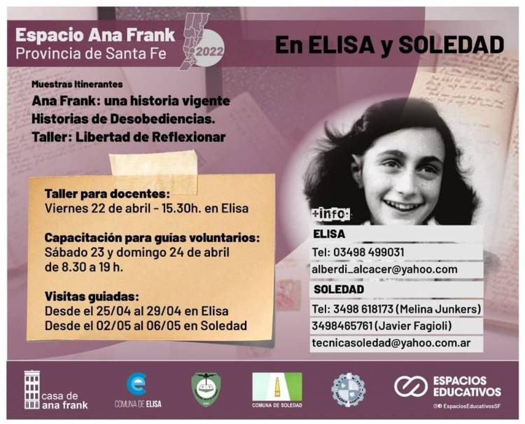 Se presentó en la localidad de Soledad la muestra itinerante “Ana Frank, Una Historia vigente”