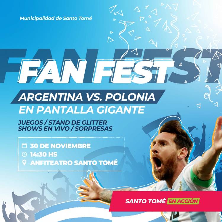 Este miércoles, Fan Fest en el anfiteatro para alentar a la Scaloneta contra Polonia