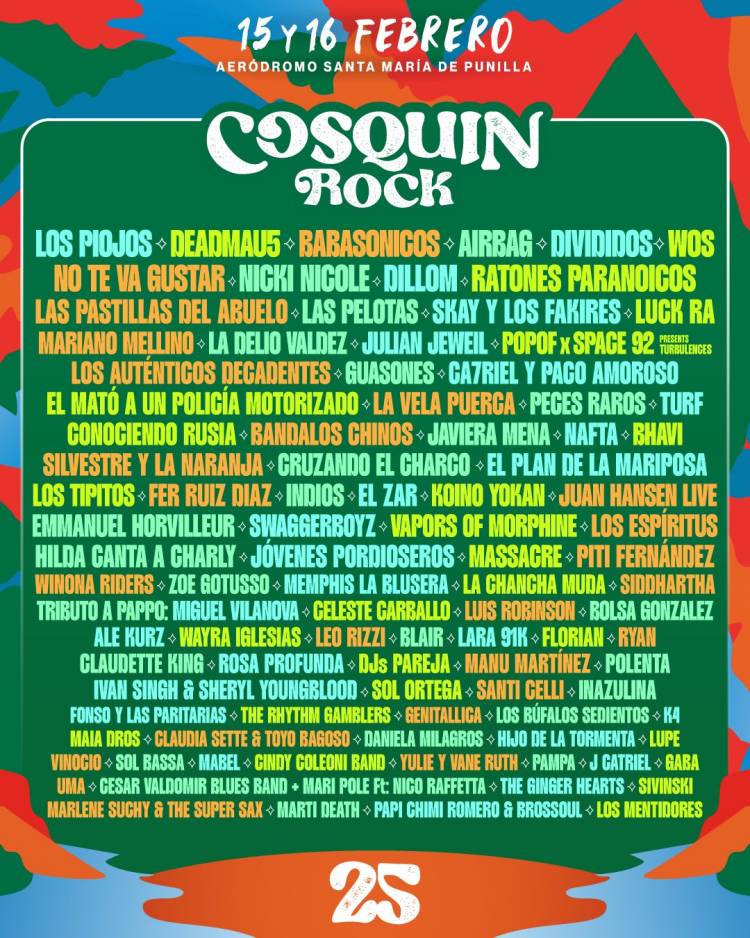 Confirman la grilla completa del Cosquín Rock 2025